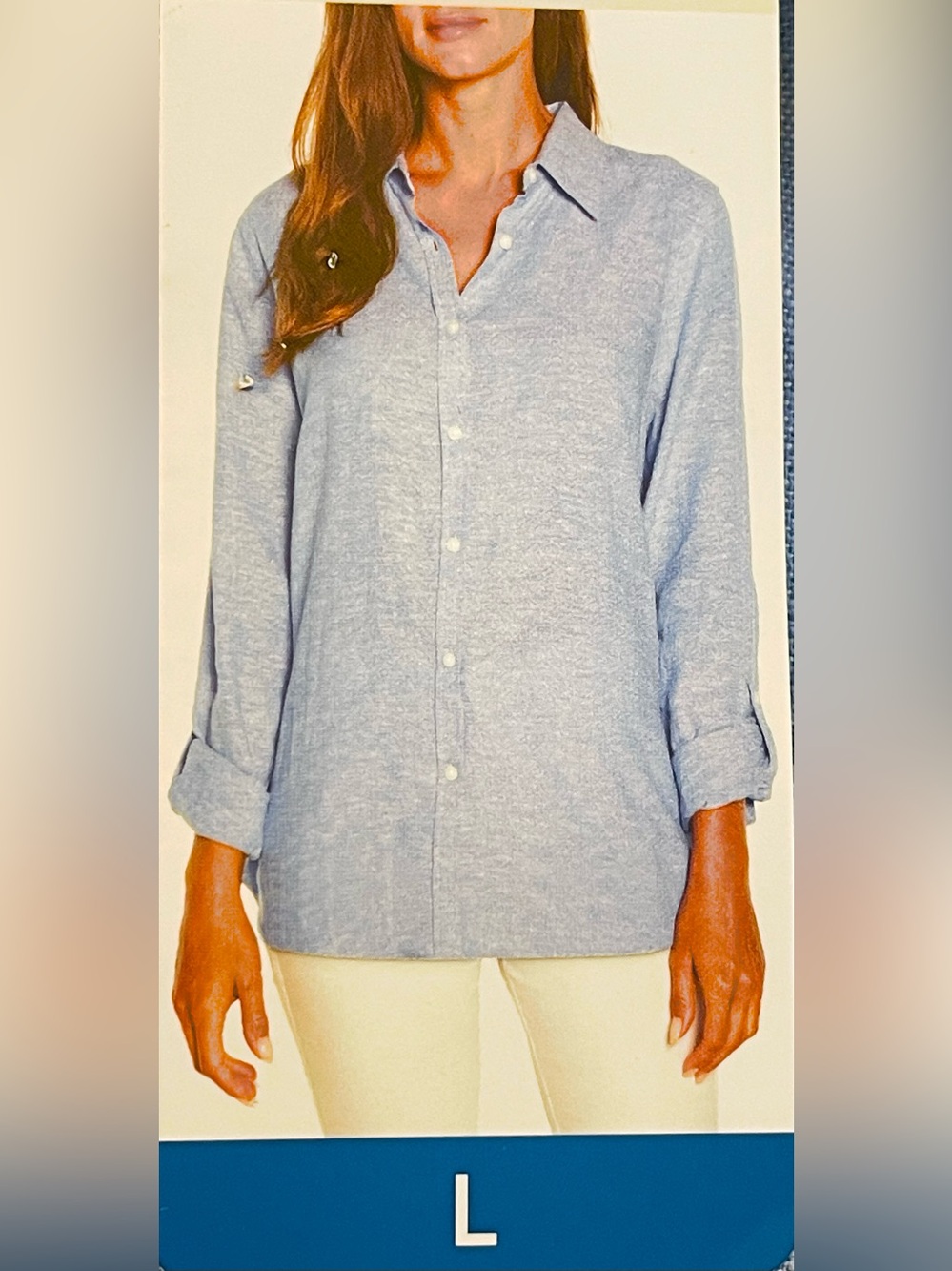 Orvis Light Blue Button-Front Women's Shirt